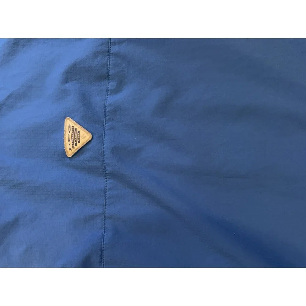 Columbia PFG Boys Blue Solid Short Sleeve Button-Up Shirt Collared XL 18/20 Omni
